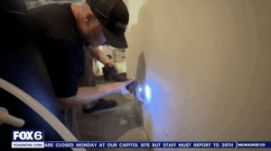 Flood cutting basement walls that were affected by flood damage.