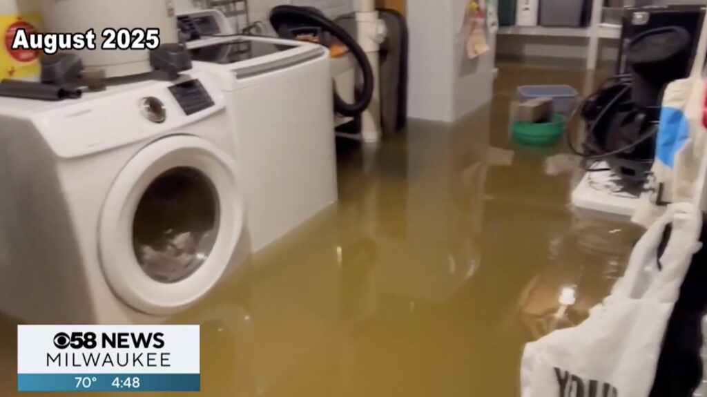 flooded basement after april storms in Wisconsin