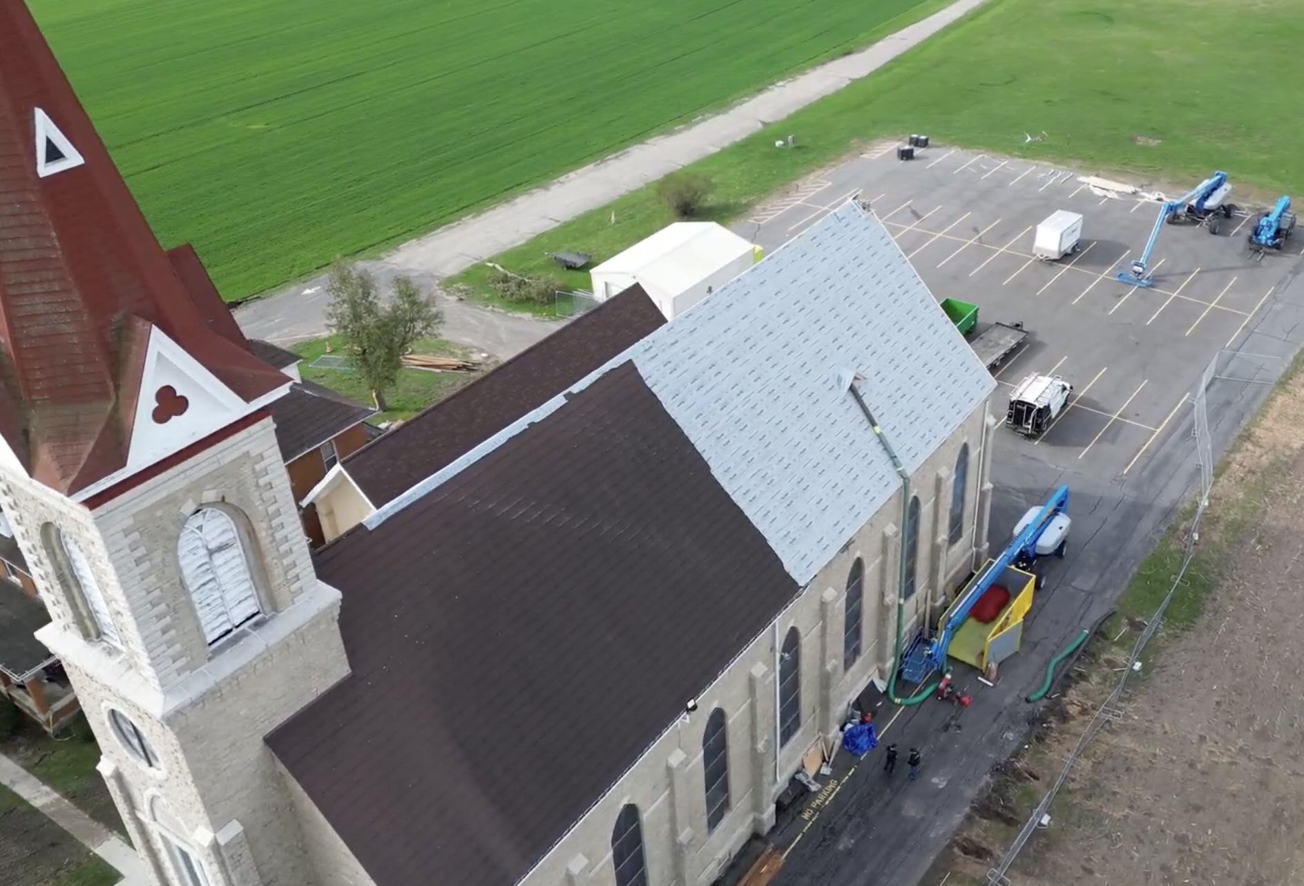 3 days after church roof was affected by storm and tornado damage