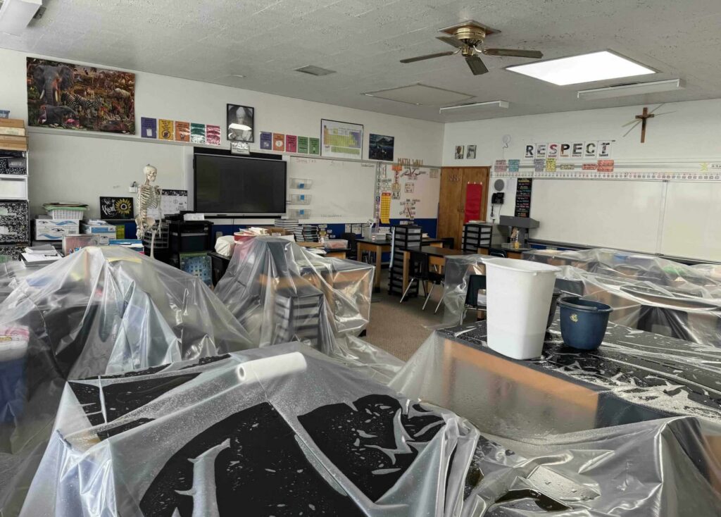 mitigating and restoring a school after flood damage