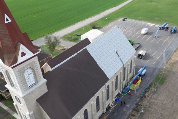 3 days after church roof was affected by storm and tornado damage