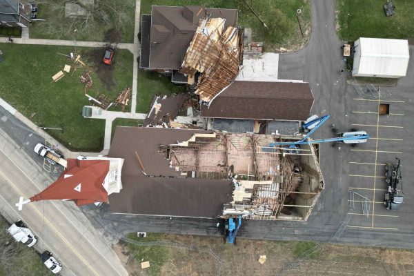 before damage of a church that was affected by storm and tornado damage